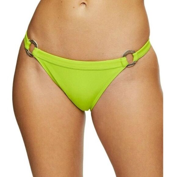 NWOT Topshop Lime Green Bikini Bottoms with Rings Size 10 - Picture 1 of 10